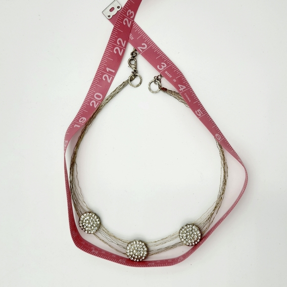 🔴 Silver Thread Rhinestone Demi-parure - Picture 15 of 16